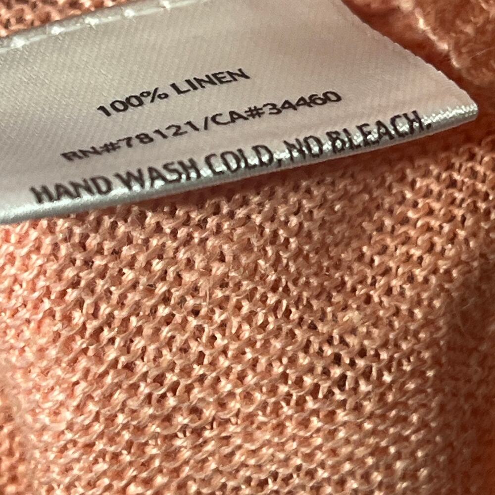 Eileen Fisher Sweater Tunic Peach Linen Spring Thin Knit Beachy Coastal XL - Picture 7 of 7